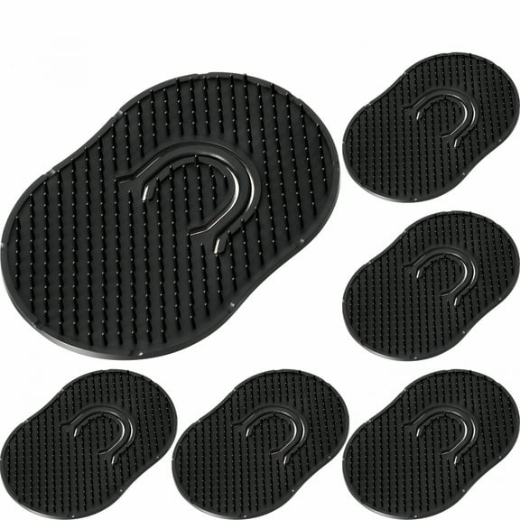 FACEGA 6 Packs Pocket Palm Combs, Shampoo Comb, Massager Hair Brush Comb, Scalp Massager Brush Comb (Black)