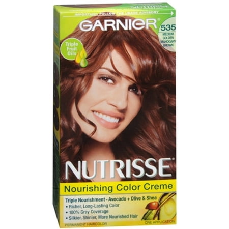 Garnier Nutrisse Haircolor Creme, Medium Golden Mahogany Brown [535] 1 (Best Mahogany Hair Color)