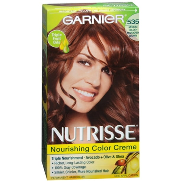 Garnier Nutrisse Hair Color Creme, Medium Golden Mahogany Brown [535], 1  Each 