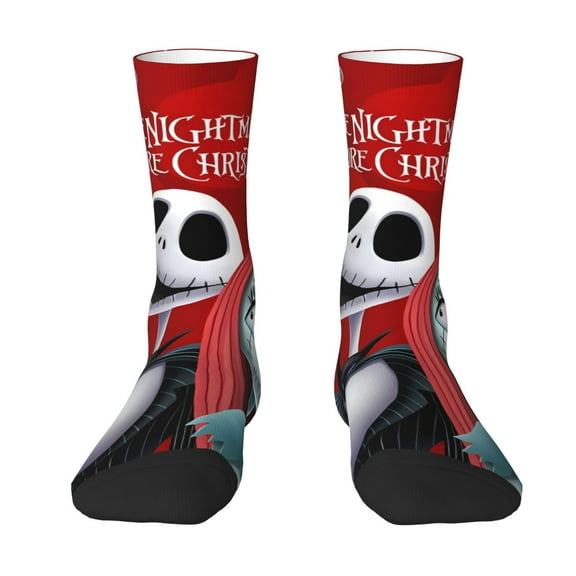 Lsque The Nightmare Before Christmas Printed Men's Crew Socks, Soft Durable Breathable Moisture-Wicking with Odor Control Cotton socks