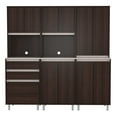 thumbnail image 5 of Inval Ambrossia 3-Piece 8-Shelf Laminate Kitchen Cabinet 71"W, Espresso/Grey, 5 of 11