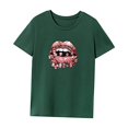 thumbnail image 3 of Camiseta para mujer ropa de verano moda suave ropa deportiva básica camiseta cuello redondo Verde, 3 of 7
