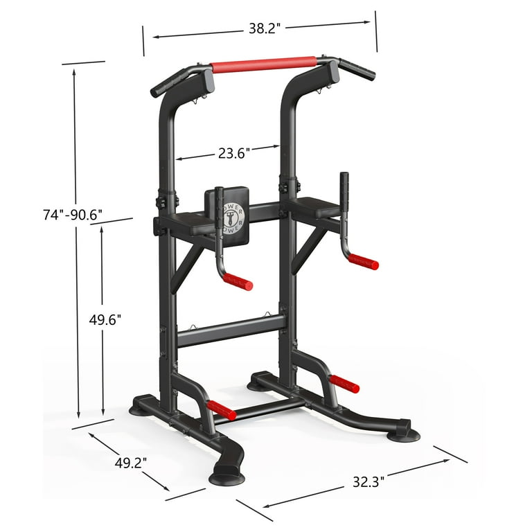 SogesPower Power Tower Dip Station Pull Up Bar Stand with Adjustable Height Multifuctional Traing Equipment for Home