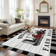thumbnail image 3 of Area Rug for Living Room, Farmhouse Cabin Non-Slip Indoor Large Carpet for Bedroom/Dining Room, Country Vintage House Wood Grain Pliad Washable Low-Profile Rectangle Floor Runner Rugs - 5 x 7 Ft, 3 of 7