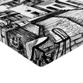 thumbnail image 2 of Ambesonne Rustic Fitted Sheet, Old Town Street Peaceful, Full Size, Black White, 2 of 3