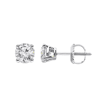 1.5 Ct Round Cut VS1/D Lab Grown Real Diamond Solid 14k White Gold Stud Earrings