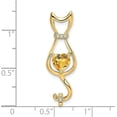 thumbnail image 4 of Avariah 14k Yellow Gold Citrine and Diamond Cat Pendant - 32.6mm, 4 of 5