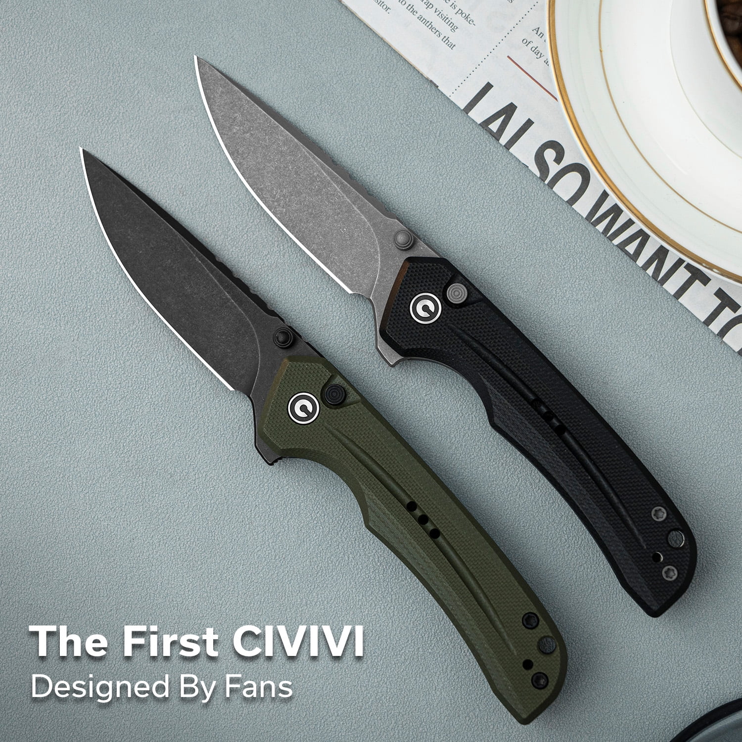 CIVIVI Tarask Pocket Folding Knife, 2.96" Nitro-V Blade G10 Handle, Multitool Knife with Glass Breaker C25023C-2