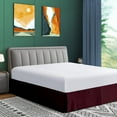 thumbnail image 2 of CCNY 12" Inch Drop Pleated Bed Skirt Twin Size 100% Microfiber Made Wine with Split Corners Bedskirts, 2 of 7