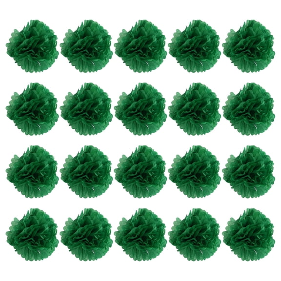 Nicehomfit 20Pcs Reusable Green Tissue Pom Poms Paper Flower Balls for Wedding and Event Decor