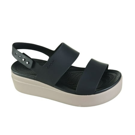 crocs brooklyn low wedge navy