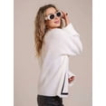 thumbnail image 3 of Women Chunky Knit Cardigan Sweater Long Sleeve V Neck Button Up Cardigan with Pocket for Fall and Winter White M, 3 of 8