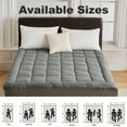 thumbnail image 2 of Queen Quilted Mattress Topper – Soft Pillow Top Fitted Mattress Pad, Down Alternative Fill, Cooling Comfort Breathable Mattress Cover, Machine Washable Deep Pocket Mattress Protector, Gray, 2 of 7