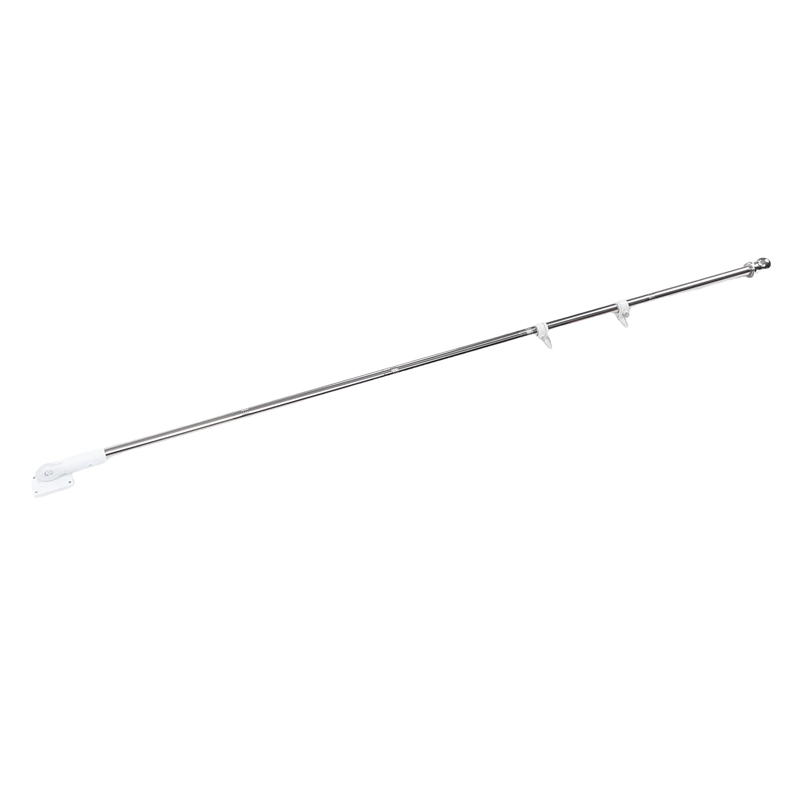 M Buder 6FT Flag Pole Kit Stainless Steel Anti Tangling Spinning Flagpole for House, 1 Inch Diameter Weather Proof Wall Mounted Metal Flag Pole Outside, Silver (1.8m / 70.8 in)