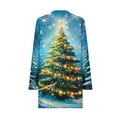 thumbnail image 5 of Christmas Clothes for Women Pullover Sweaters 2 Pockets Crewneck Graphic Soft Flannel Tunic Tops for Leggings (XL, Blue), 5 of 6