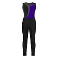 thumbnail image 3 of TiaoBug Kids Girls Rhinestones Sleeveless Gymnastics Dance Leotard Bodysuit And Leggings Pants Athletic Dancewear Purple&Black 14, 3 of 7