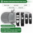 thumbnail image 2 of Unique Bargains Window Lift Switch Panel Trim Cover for Chevrolet Colorado 23-25 Front Left Right Car Door Window Control Button Sticker Carbon Fiber Black, 2 of 6