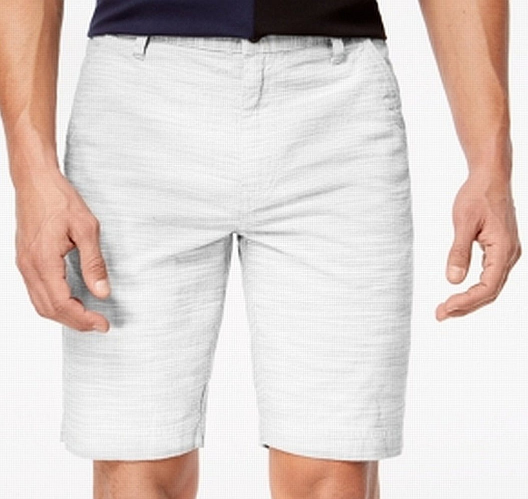 INC Shorts - Mens Pure Texture-Stripe Regular Fit Flat Front Shorts 31 ...