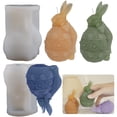 thumbnail image 2 of Pnellth Silicone Candle Mold Creative Easter Bunny Shaped 3D Mould DIY Craft Making Creation Epoxy Casting Soap Aroma Candle Mold Craft Supplies Handicraft Easter Gift, 2 of 8