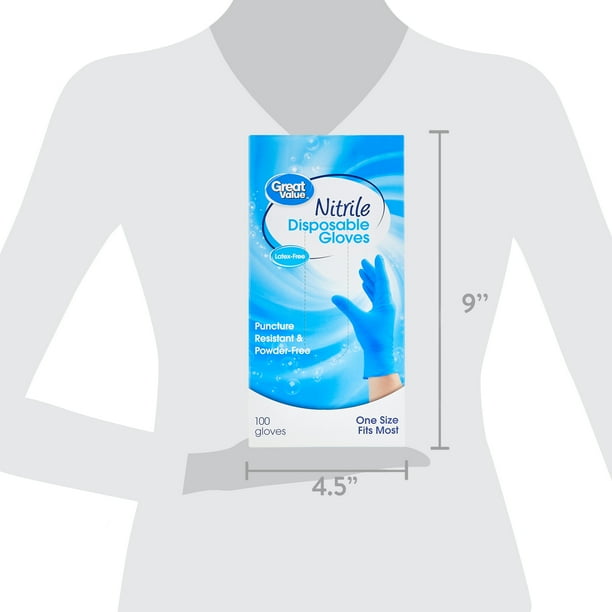 Great Value Nitrile Disposable Gloves, One Size, 100 Ct Walmart