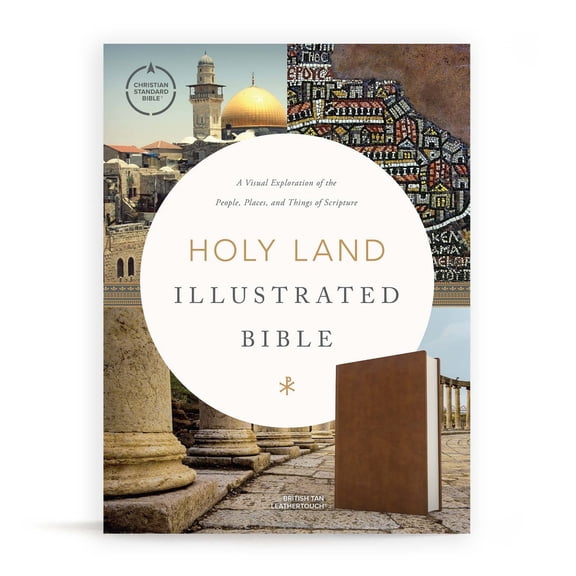 Pre-Owned CSB Holy Land Illustrated Bible, British Tan Leathertouch: A Visual Exploration of the People, Places, and Things of Scripture (Imitation Leather) 1430070420 9781430070429