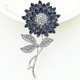 thumbnail image 1 of Sunflower Brooches, Crystal Brooch Pins, Plant Jewelry(1pcsblue） JM JM, 1 of 3