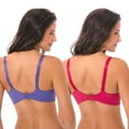 thumbnail image 2 of Curve Muse Women's Plus Size Unlined Minimizer Underwire Full Figure Bra-2Pack-Ash Rose,Purple-46DDD, 2 of 7