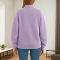 thumbnail image 4 of Lumtrix Mock Neck Sweatshirt Women Trendy Turtleneck Tops Cute Pullover Sweatshirts No Hood Winter Fashion Clothing Fall Long Sleeve Sweater Purple S, 4 of 7