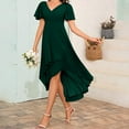 thumbnail image 6 of Generic Womens Short Bridesmaid Dresses Chiffon A Line Flutter Sleeve High Low Ruched Flowy Wedding Guests Party Prom Dress, 6 of 7
