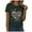 Dark Green, variant on GEWSEY Casual V-Neck Graphic Tees for Women Summer Cute Short Sleeve Holiday Family Match T-Shirt Tops (Grey, 3XL)
