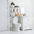 thumbnail image 6 of Mainstays Over-the-Toilet 3-Shelf Steel Storage Unit with Liners, Satin Nickel, 6 of 19