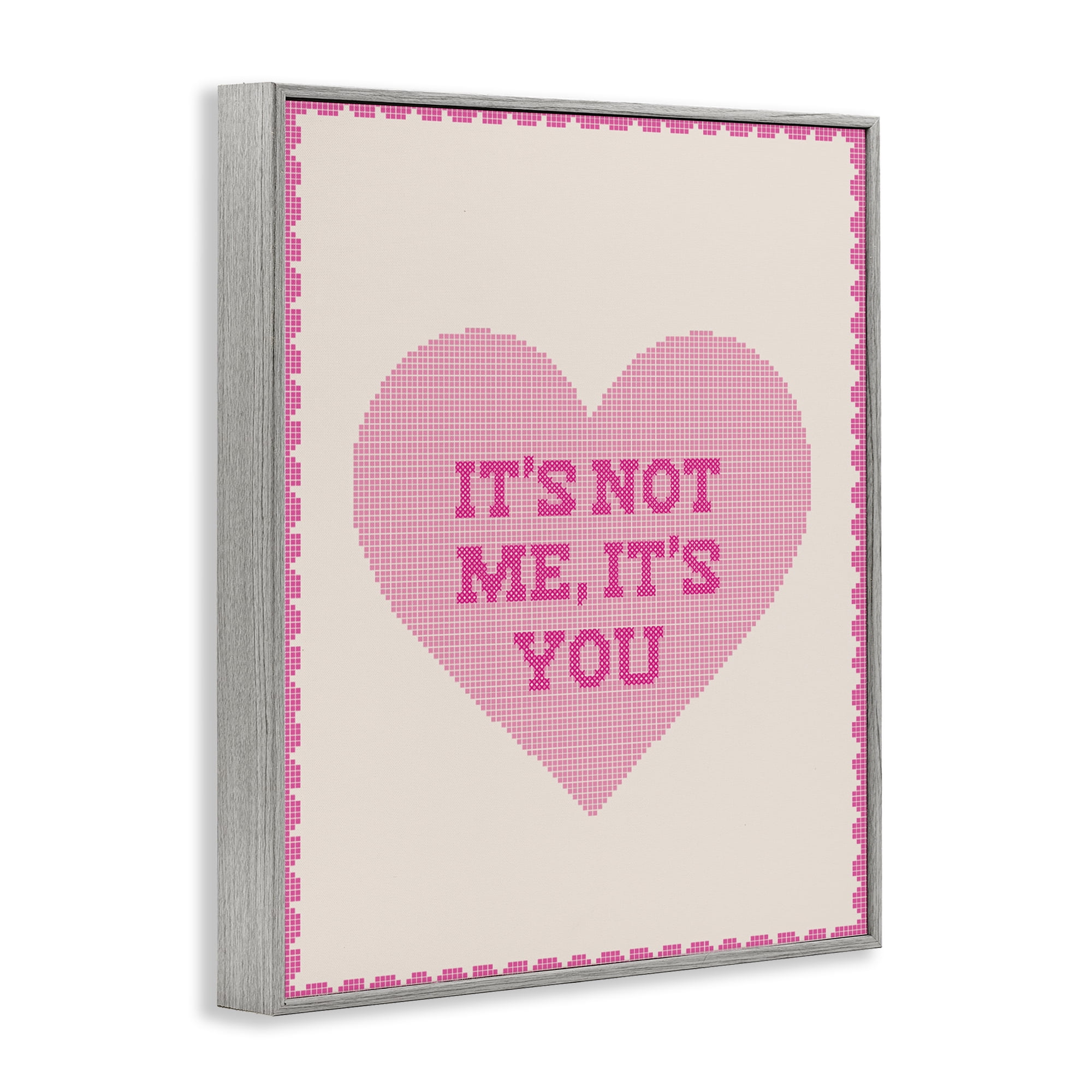 Stupell Industries Not Me It's You on Heart Gray Framed Giclee Art, design by Lil' Rue