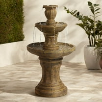 Tuscan Garden 41 1/2" High Large Traditional Italian Indoor Outdoor Decor Dark Faux Stone Floor Fountain Tiered