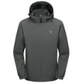 thumbnail image 2 of Little Donkey Andy Men's Lightweight Windbreaker Jacket Removable Hooded Windproof Coat for Running Hiking Golf Dark Gray XL, 2 of 7