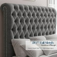 thumbnail image 6 of Merluxy Queen Bed Frame with 59.1" Sleigh Headboard,Velvet Upholstered,No Box Spring Needed,Light Gray, 6 of 8