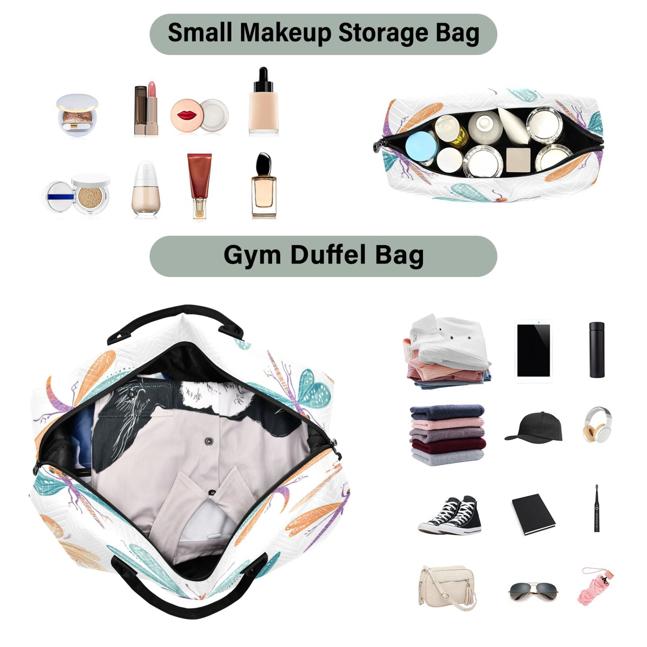Travel Duffel Luggage Bag Sports Duffle Bag Gym Bag with Zipper Cartoon Dragonflies Pattern