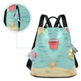 thumbnail image 5 of FORMRS Women's Travel Backpack Purse Anti-Theft Hidden Pockets Casual Shoulder Bag, Blue Beach Pattern, 5 of 7