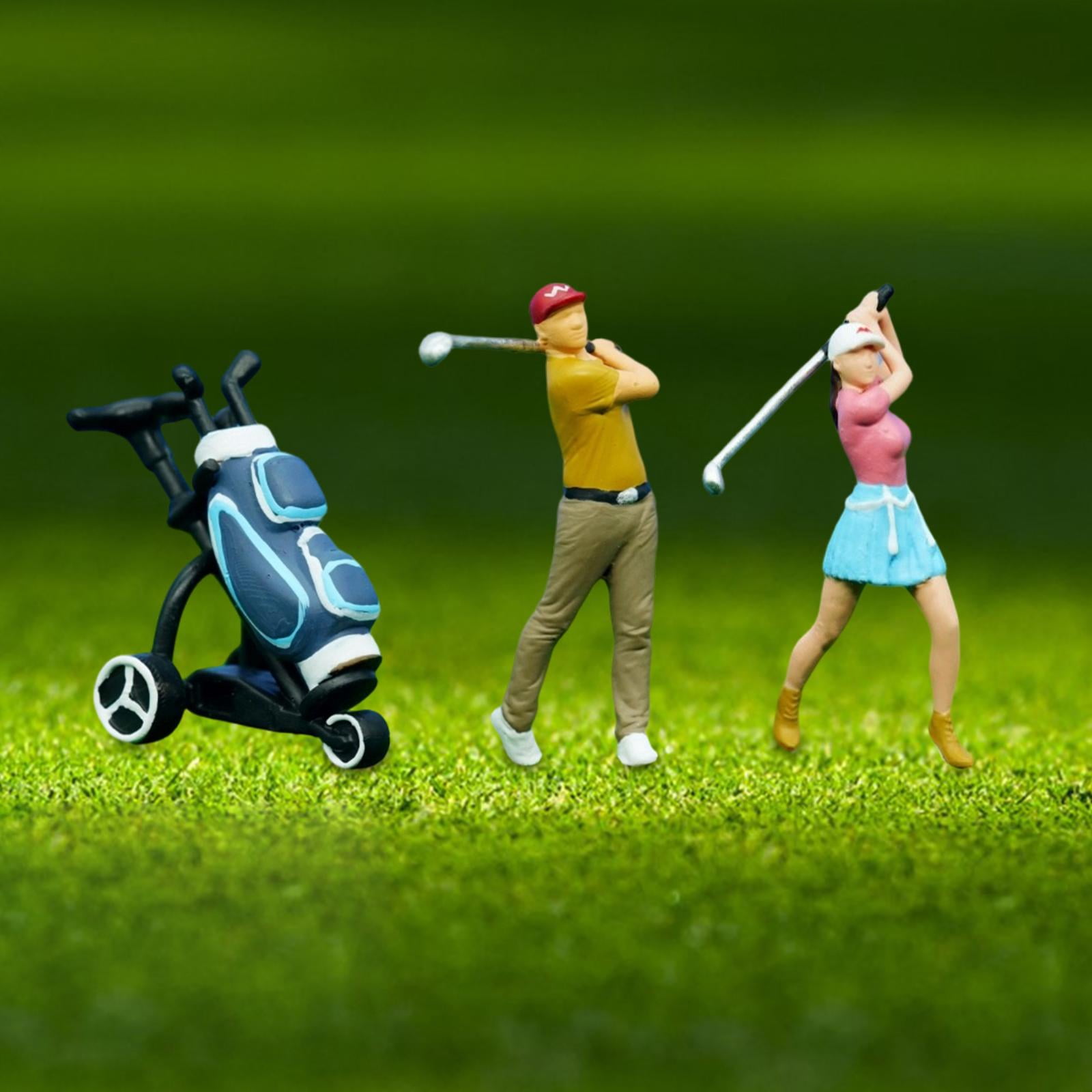 LeeQinersw 1/64 People Figures Set Layout Decoration Micro Landscape Golf Figurines Set