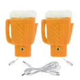 thumbnail image 2 of Guantes Cálidos De Invierno Guantes Usb De Felpa Computadora Móvil Guantes Térmicos Eléctricos Guantes En Forma De Taza De Cerveza, Gris, 2 of 3