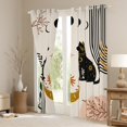 thumbnail image 3 of jejeloiu Cute Kitten Cat Black Out Curtains,Boho Exotic Style Curtains Pack of 2 (42x63 Each),Abstract Geometric Stripe Bedroom Curtains For Girls Boys,Microfiber Bedroom Decor, 3 of 6