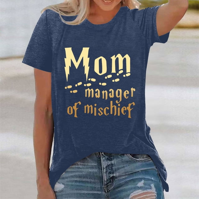 WILLBEST T-Shirts Femmes Mode Imprimé Haut Ample Col Rond T-Shirt 2457