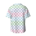 thumbnail image 2 of Fotbe Colorful Checkerboard print Short Sleeve Button Down Shirts for Men Casual Summer Beach Wrinkle Free Shirt-3X-Large, 2 of 7