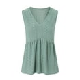 thumbnail image 5 of vigerkar Womens Tank Tops Peplum Tops for Women Dressy Sleeveless V Neck Babydoll Tank Tops (Green, S), 5 of 9