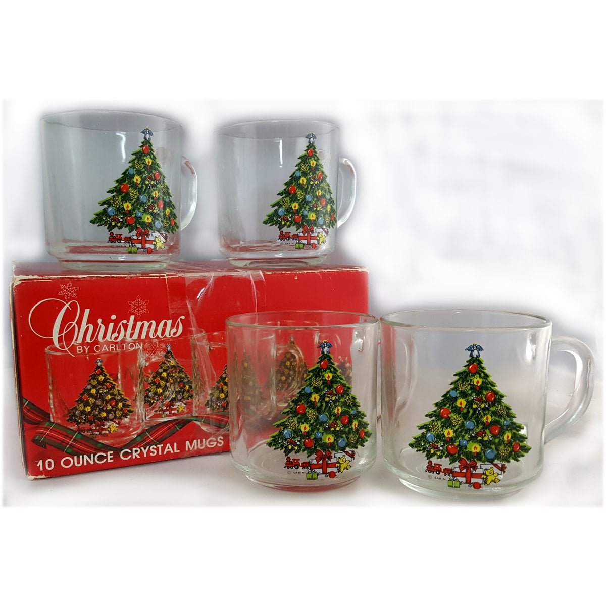 glass christmas mugs