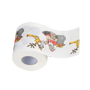 tredstone Christmas Theme Printed Toilet Paper Home Hotel Bathroom Roll Paper Tissue Holiday Decor, Santa, 10x10cm