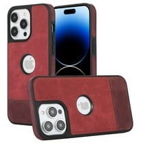 ELEHOLD for iPhone XR Slim Leather Case Luxury Premium PU Leather Logo View Window All Round Shockproof Protection Anti-Fingerprint Non-Slip Lightweight Case,red