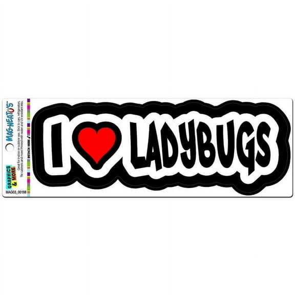 I Love Heart Ladybugs Automotive Car Refrigerator Locker Vinyl Magnet