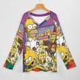 thumbnail image 3 of Simpsons Womens T Shirts V Neck Long Sleeve Tops Causal Loose Summer T-Shirts L, 3 of 7