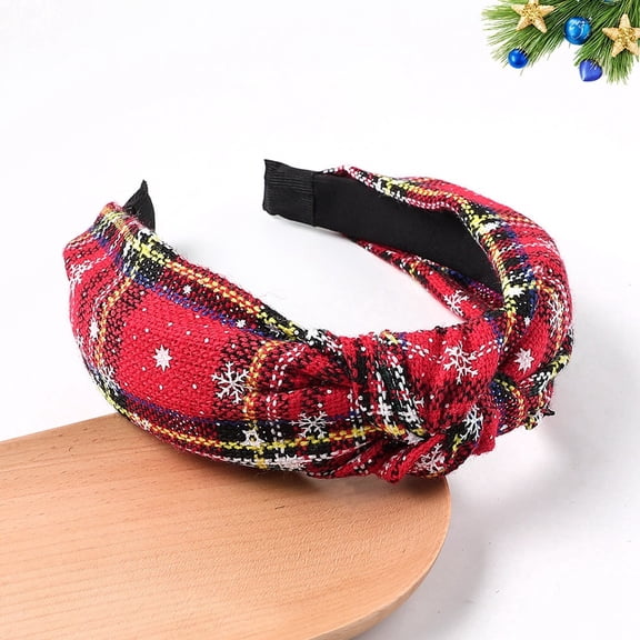 Christmas Knotted Headband Women Holiday Decoration Wide Turban Hair Accessories for Festive Celebrations and Parties
