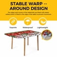thumbnail image 4 of Red Christmas Table Cloths for 6 Foot Rectangle Tables, Gnomes Xmas Tree Snowflake Gifts Patio Waterproof Elastic Fitted Tablecloths, Washable Rectangular Table Cover for Camping, 4 of 8